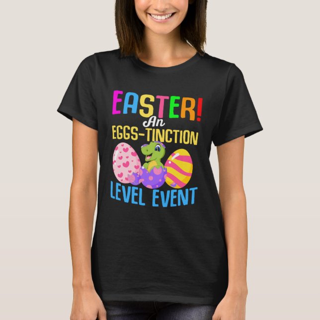 T-shirt Easter rex Dino Dinosaur Easter Eggs Bunny  1 (Devant)