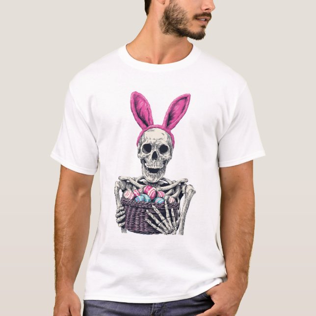 T-shirt Easter Skull � Funny Bunny Skeleton (Devant)