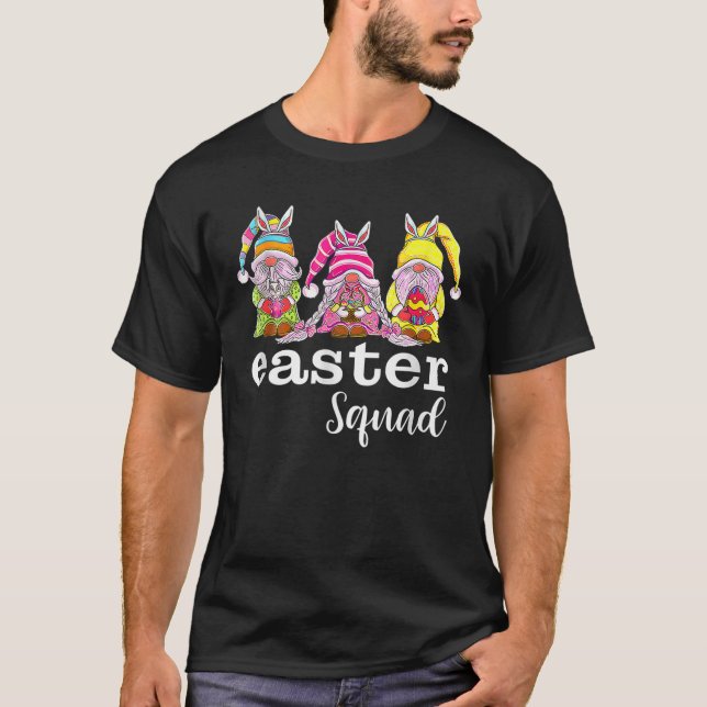 T-shirt Easter Squad Bunny Spring Gnome Egg Hunting Basket (Devant)