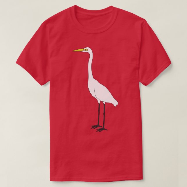 T-shirt Eastern Great Egret on Black (Design devant)