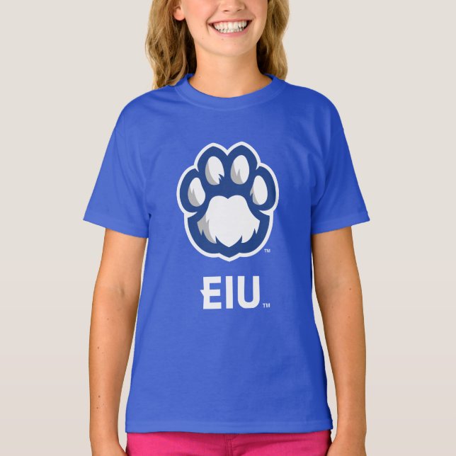 T-shirt Eastern Illinois Panthers Empreinte de patte & EIU (Devant)