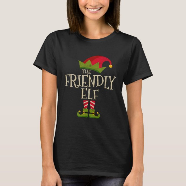 T-shirt Easy The Friendly Elf Costume Family Group Gift Ch (Devant)