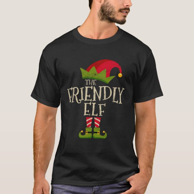 T-shirt Easy The Friendly Elf Costume Family Group Gift Ch (Devant)