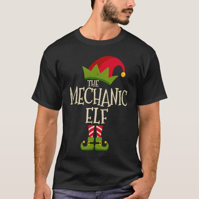 T-shirt Easy The Mechanic Elf Costume Family Group  Christ (Devant)