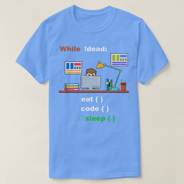 T-shirt Eat Code Sleep Computer Science Python Programmeur (Design devant)