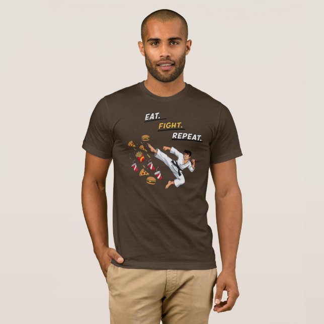 T-shirt Eat Fight Répéter Karate (Devant entier)
