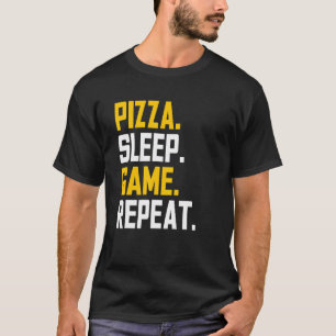 T-shirt Eat Pizza Sleep Jeu Répéter Funny Video Gamer