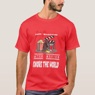 T-shirt Eat Popcorn Regarder Movie Ignorehe Famille mondia