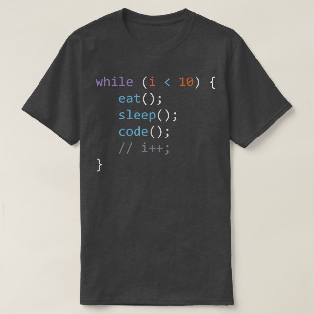 T-shirt Eat Sleap Code Répétition, développeur informatiqu (Design devant)