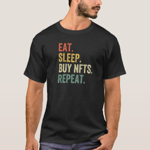 T-shirt Eat Sleep Acheter Nft Répéter Crypto Collector Vin