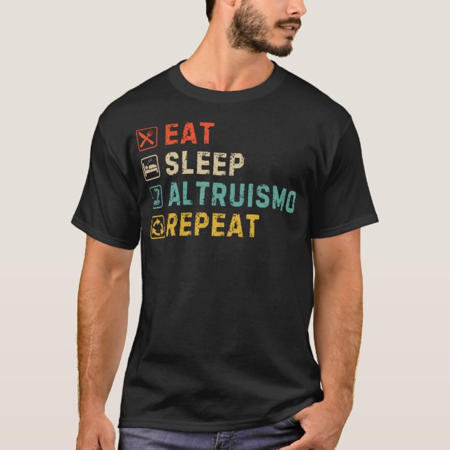 T-shirt Eat Sleep Altruismo Repeat House Of Givers Rca Sch (Devant)