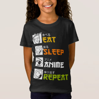 T-Shirt eat sleep anime repeat |funny japanese manga