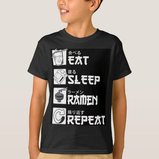 T-shirt Eat Sleep Anime Repeat Venin Idea Cosplayer (Devant)