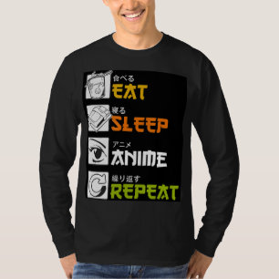 T-shirt Eat Sleep Anime Repeat Venin Idea Cosplayer