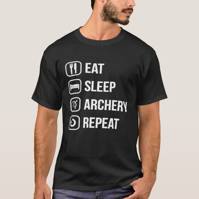 T-shirt Eat Sleep Archery Répéter 1 (Devant)