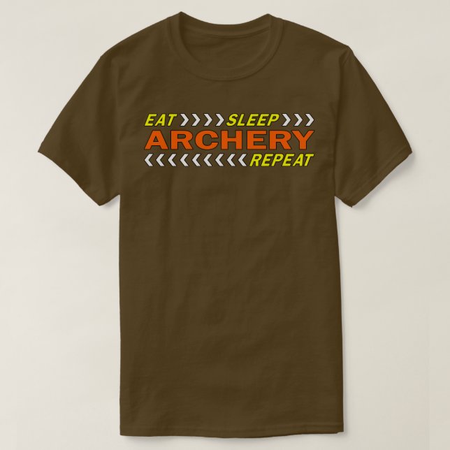 T-shirt Eat Sleep Archery Répéter T (Design devant)