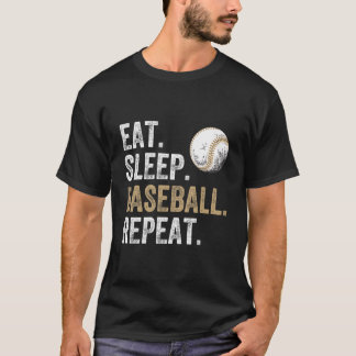 T-shirt Eat Sleep Baseball Repeat Baseball And Player Fan