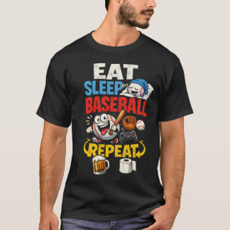 T-shirt Eat Sleep Baseball Repeat Funny