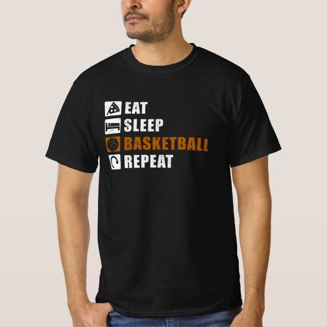 T-shirt Eat Sleep Basketball Player Idea (Devant)