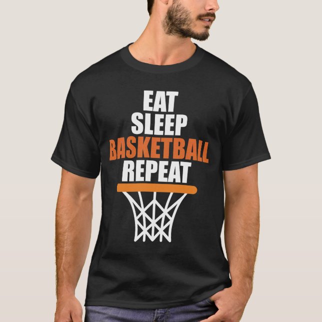 T-shirt Eat Sleep Basketball Repeat Basketball (Devant)