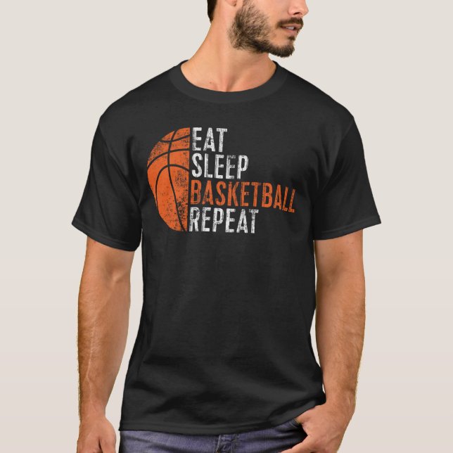 T-shirt Eat Sleep Basketball Repeat Basketball Player (Devant)