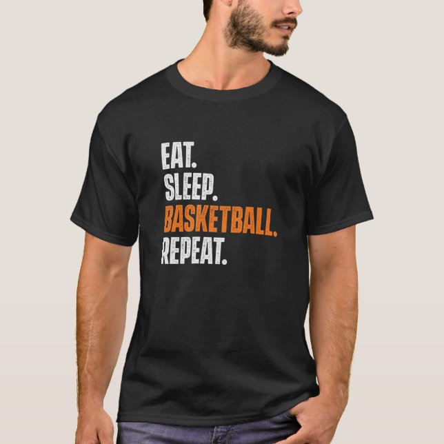 T-shirt Eat Sleep Basketball Repeat  Game Trainer Baller S (Devant)