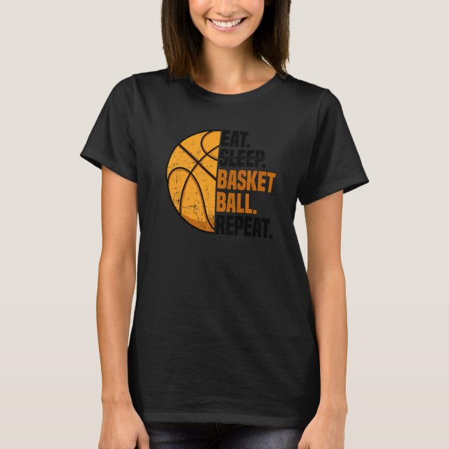 T-shirt Eat Sleep Basketball Repeat I Court Basketballer B (Devant)