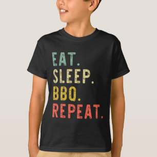 T-shirt Eat Sleep Bbq Répéter Rbecue Rbeque Funny Vintage