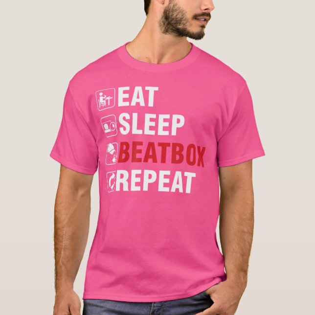T-shirt Eat Sleep Beatbox Ghetto Hiphop Beatboxer Rap Arti (Devant)