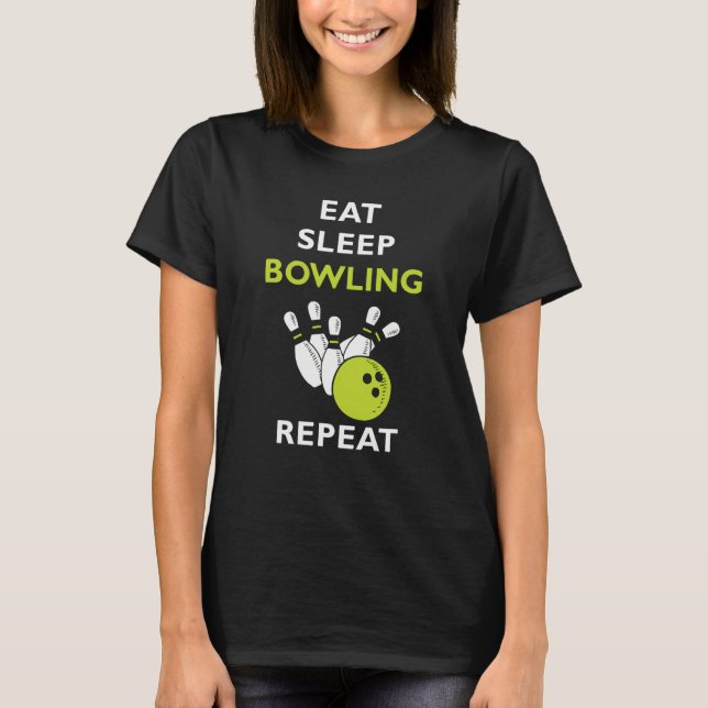 T-shirt Eat Sleep Bowling Bowling (Devant)