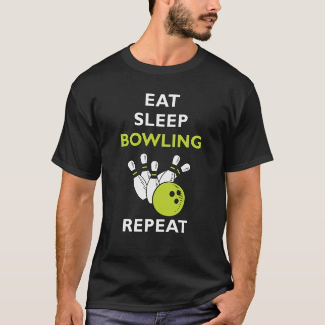 T-shirt Eat Sleep Bowling Bowling (Devant)