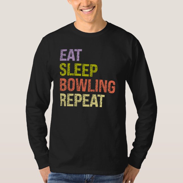 T-shirt Eat Sleep Bowling Bowling Bowling Bowling Coach (Devant)