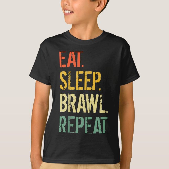 T-shirt Eat Sleep Brawl Repeat Stars Funny Video Gamer Gam (Devant)