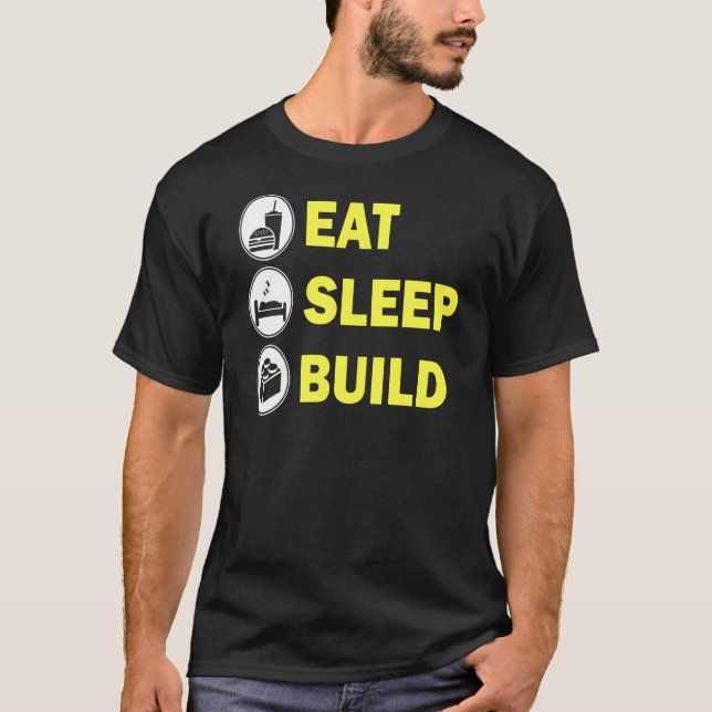 T-shirt Eat Sleep Build Lego (Devant)