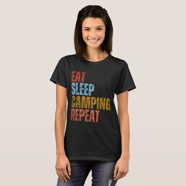 T-Shirt EAT SLEEP CAMPING REPEAT (Devant entier)