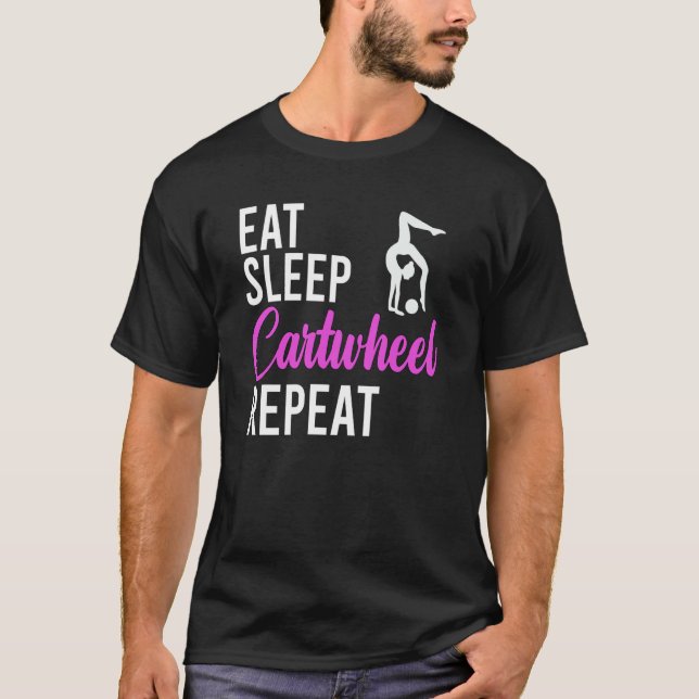 T-shirt Eat Sleep Cartwheel Repeat Cartwheel Gymnast (Devant)