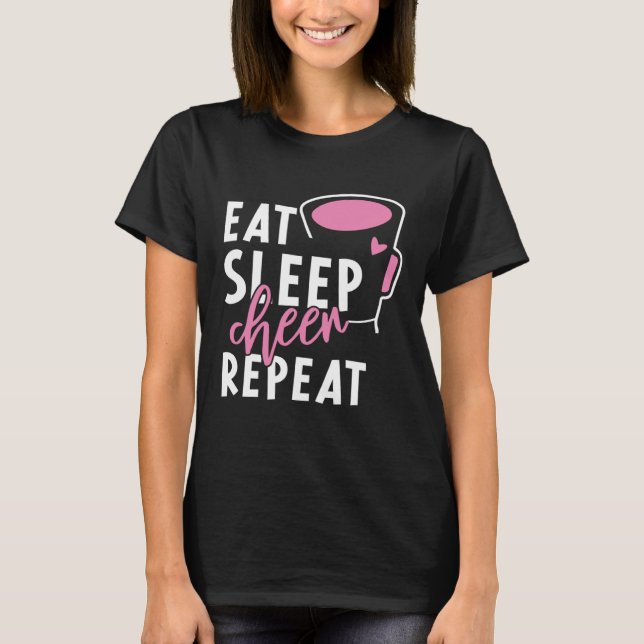 T-shirt Eat Sleep Cheer Repeat Cheerleading Cheerleader Wo (Devant)