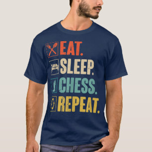T-shirt Eat Sleep Chess Répéter Funny Retro Vintage Chess