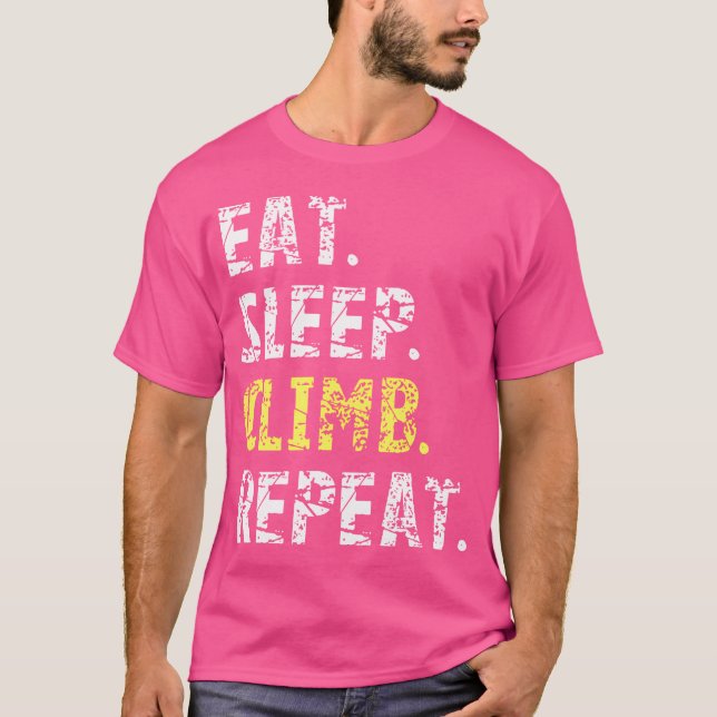 T-shirt Eat Sleep Climb Répéter l'Escalade Rock (Devant)