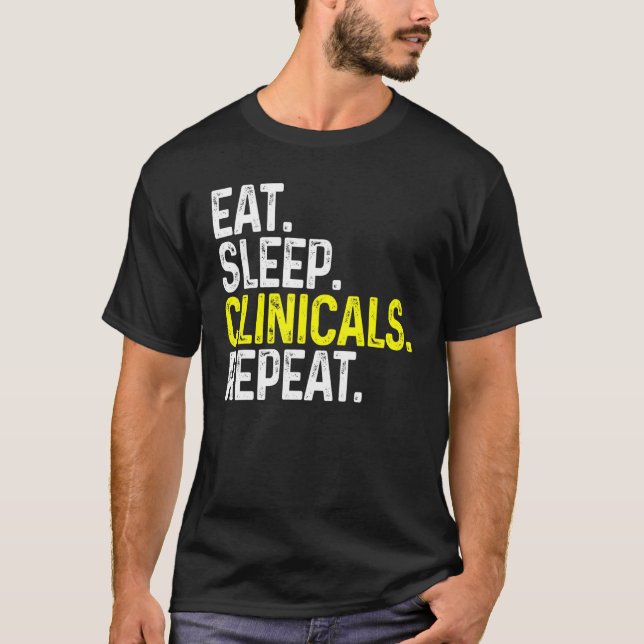 T-shirt Eat Sleep Cliniques Répéter Funny Nuring (Devant)