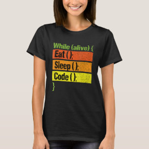 T-shirt Eat Sleep Code Programmation Répétition Coding Dév
