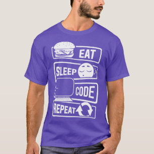 T-shirt Eat Sleep Code Répéter programmeur ordinateur CLI 