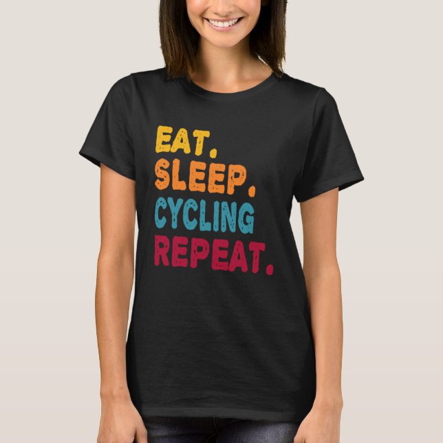T-shirt Eat Sleep Cycling Repeat  Boys Men Women Sports Pl (Devant)