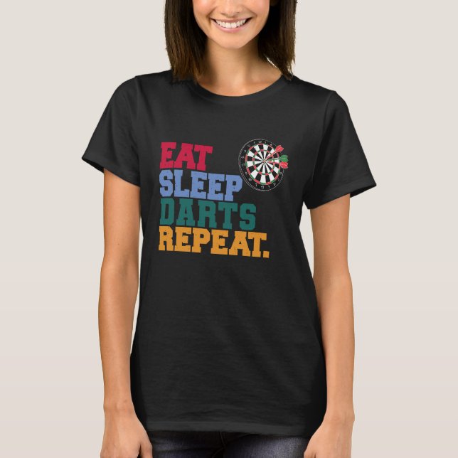 T-shirt Eat Sleep Darts Repeat Darts Player (Devant)