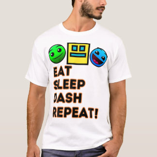 T-shirt Eat Sleep Dash Répéter Video Game Géométrie Vidéo