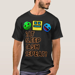 T-shirt Eat Sleep Dash Répéter Video Game Géométrie Vidéo