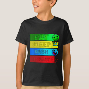 T-shirt Eat Sleep Dash Répéter Video Game Géométrie Vidéo