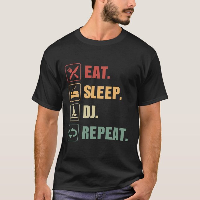 T-shirt Eat Sleep DJ Repeat (Devant)