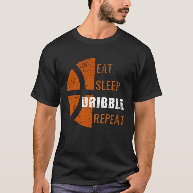 T-shirt Eat Sleep Dribble Repeat  Basketball Men Women Kid (Devant)