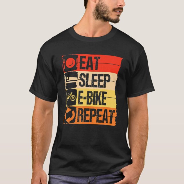 T-shirt Eat Sleep E-Bike Repeat (Devant)